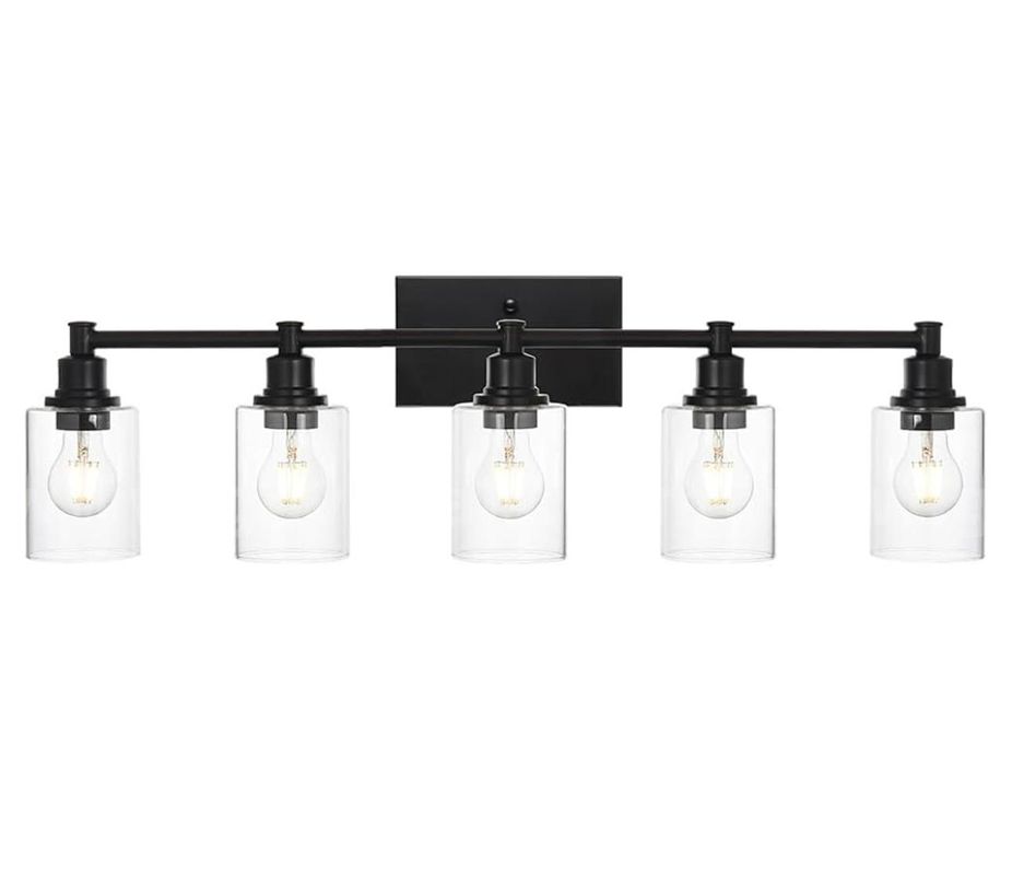 Brand New - Bath Vanity Light Fixture 5 Light Modern Industrial Metal Black Wall Sconce Bathroom Light