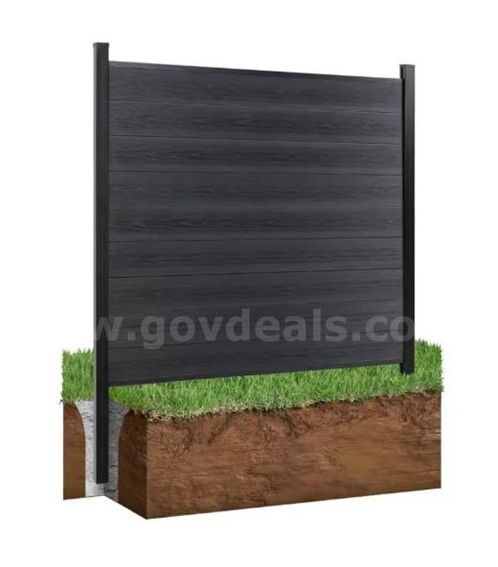 Around 90ft of NEW Composite Privacy Fence DARK GRAY – Includes 15 sections with aluminum posts and hardware MSRP $7500