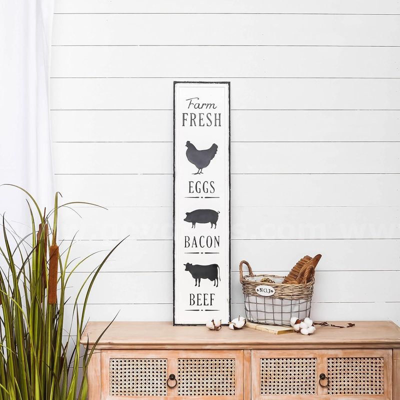 Brand New - Large Farmhouse Wall Decor, Metal Farm Fresh Wall Art - Shipping Available