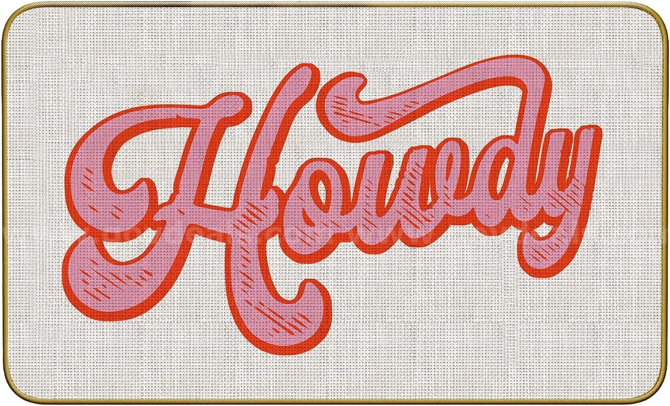 Brand New - Funny Hot Pink Howdy Doormat Door Mat for Home Kitchen, 30"x17''- Shipping Available