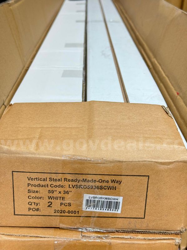 Brand New - 2Pack - Vertical Blinds Ready-Made-One Way - 59"x36" - 3.5" - White - Shipping Available