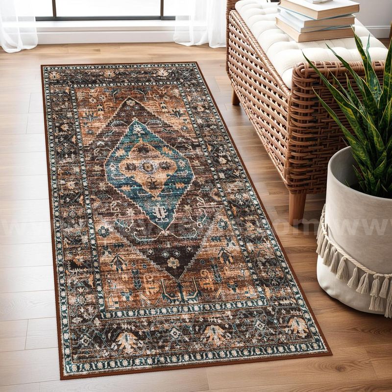 Brand New - 2'x4' Washable Entryway Runner Rug - Non-Slip Ultra-Thin Stain Resistant - Shipping Available