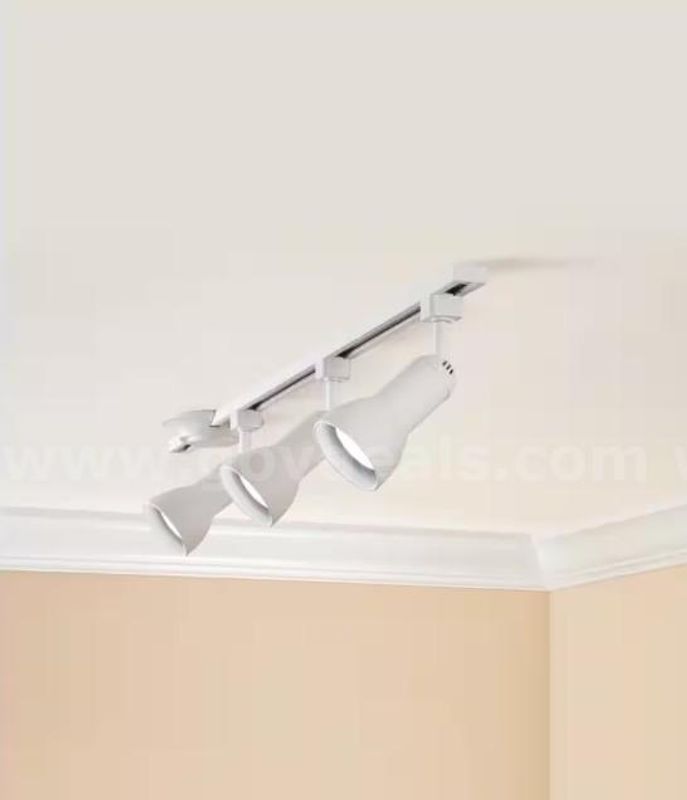 Brand New - 4 ft. 3-Light White Linear Track Lighting Kit with Medium Step Track Lighting Heads - Shipping Available