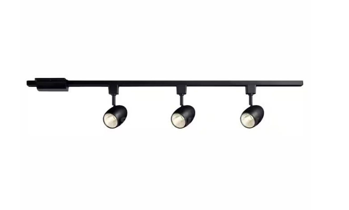 Brand New - 4 ft. 3-Light Black Integrated LED Linear Track Lighting Kit with Round Back Heads - Shipping Available
