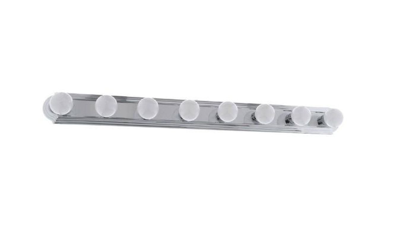 8-Light Chrome Raceway Vanity Light - Shipping Available