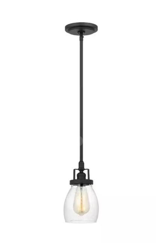Brand New - 2PACK - Belton 1-Light Midnight Matte Black Hanging Mini-Pendant - Shipping Available