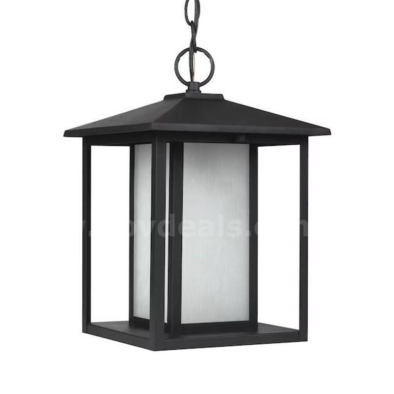 Brand New - 1 -Light Black Modern/contemporary Seeded glass Lantern (DAMAGED) - Shipping Available