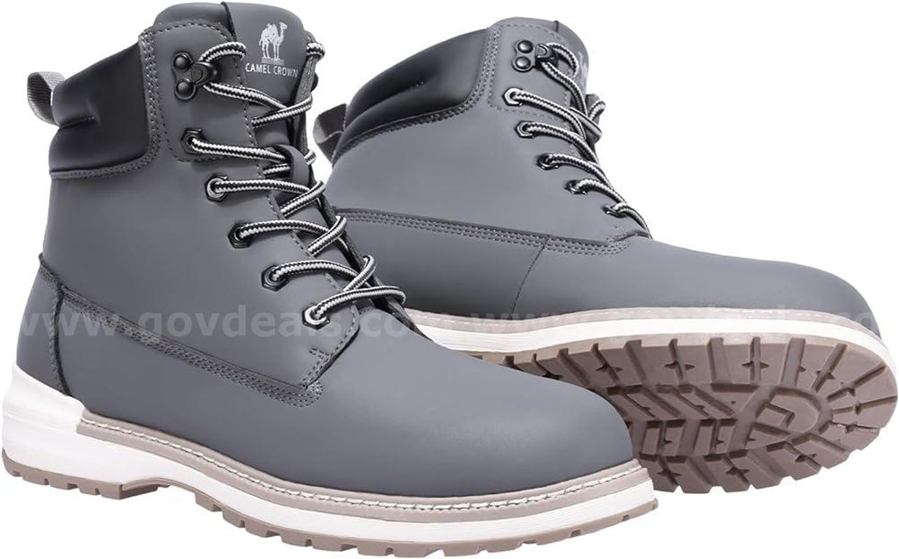 Brand New - Work Boots for Men Water-Resistant Soft Toe Non Slip, Dark Grey 8.5 Size - Shipping Available