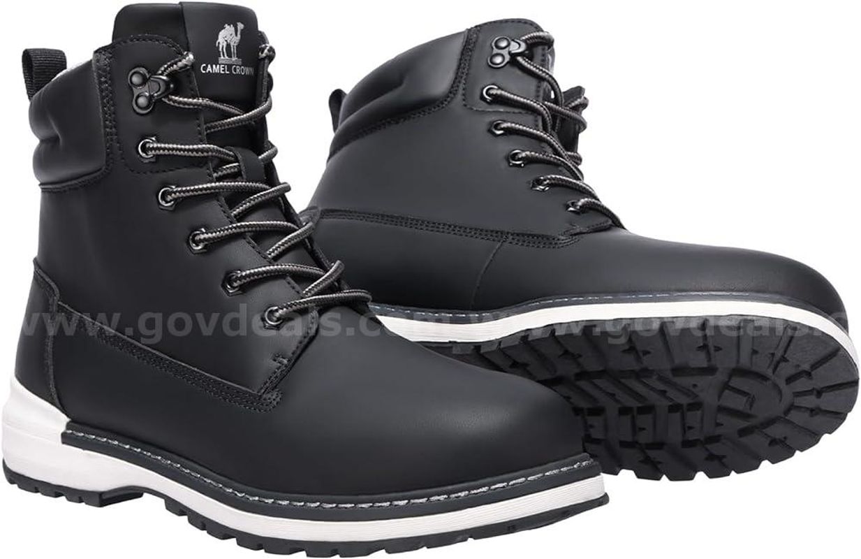Brand New - Work Boots for Men Water-Resistant Soft Toe Non Slip, Black 8.5 Size - Shipping Available