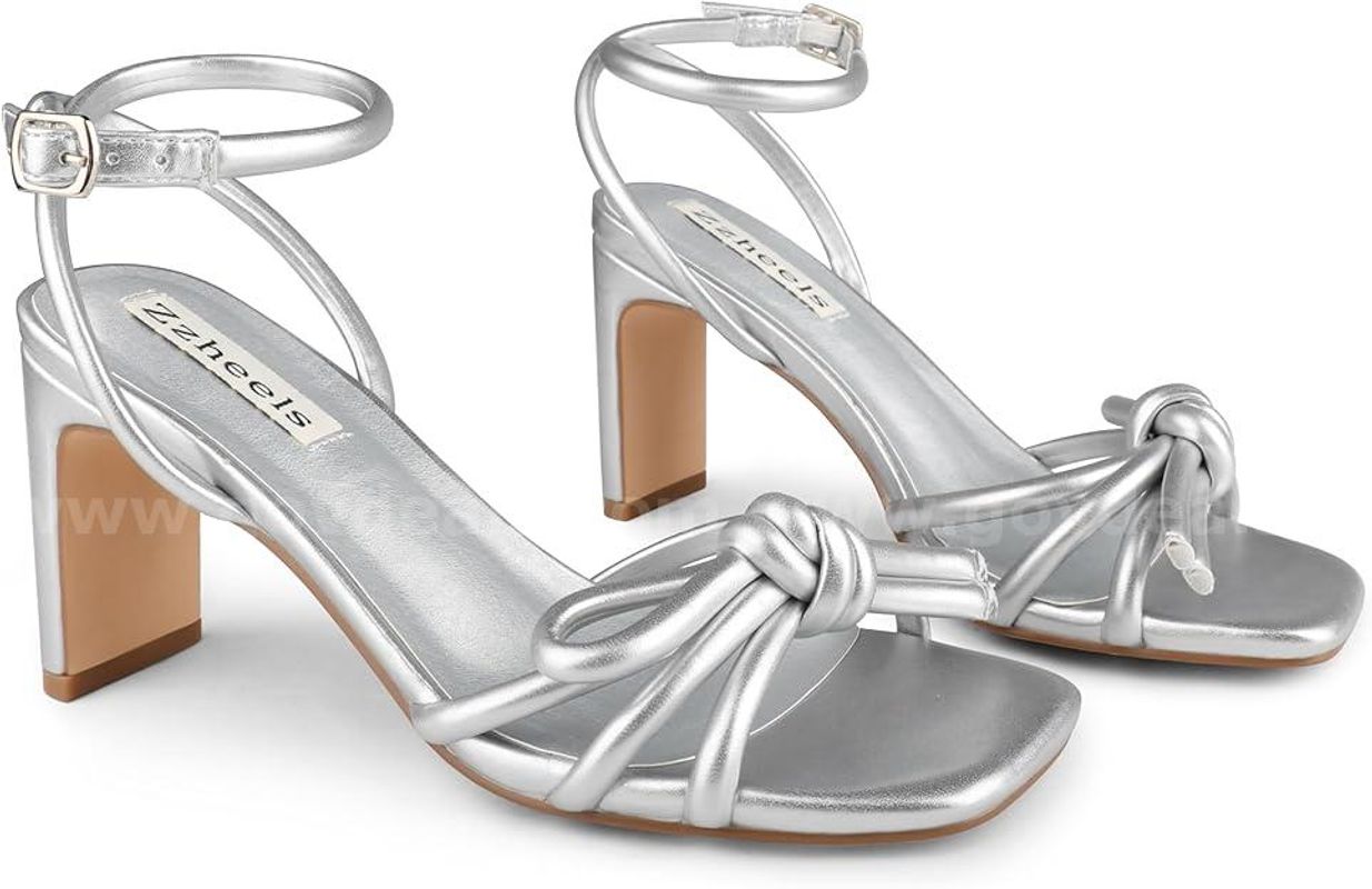 Brand New - Women's Square Toe Sandal Silver Matte US11 - Shipping Available