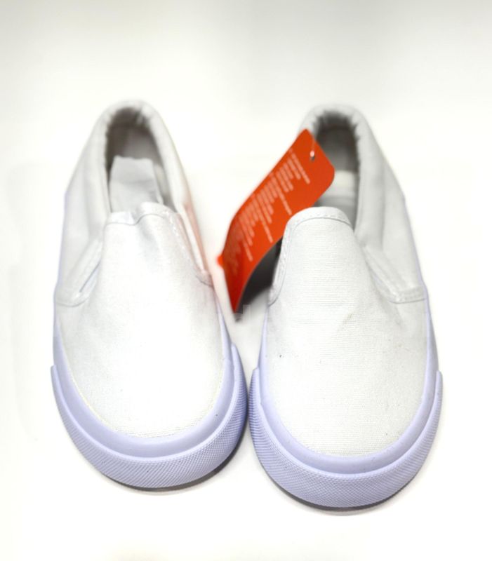 Brand New - Kids Shoes Toddlers Canvas Sneakers Slip-on Comfortable White/Twingore 7 Size- Shipping Available