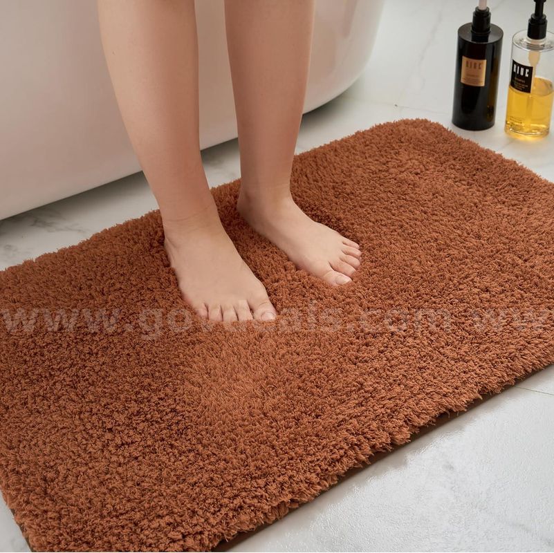 Brand New - 16"x21" Plush Bath Mat, Ultra Soft Absorbent Bathroom Rug with Secure Grip, Coffee - Shipping Available