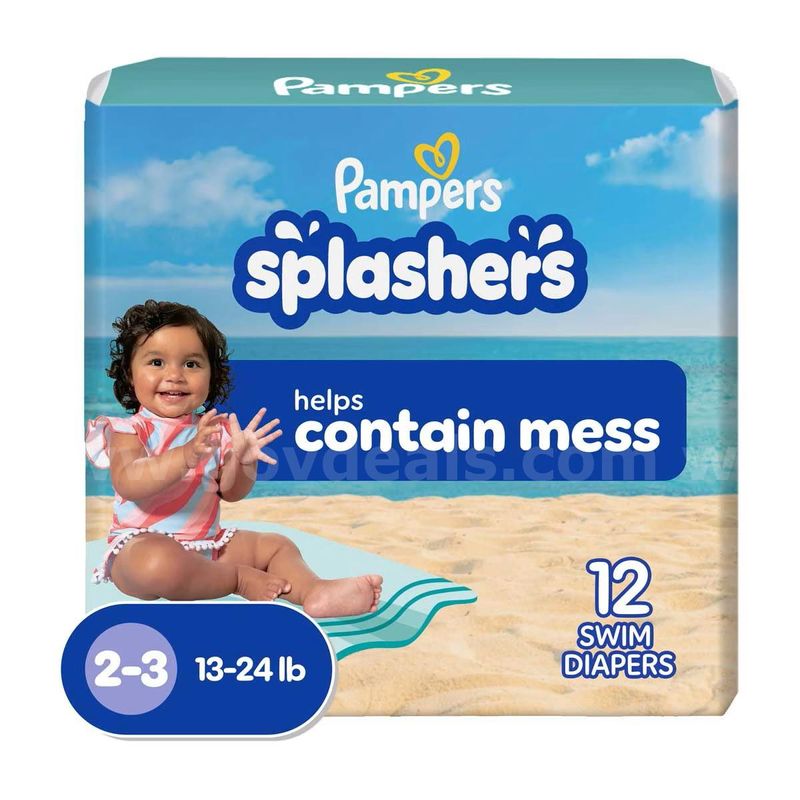 Brand New - 6 PACK - Pampers Splashers Swim Diapers, Size 2-3, Disposable Baby Swim Diapers - Shipping Available