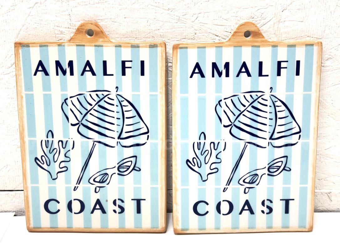 Brand New - 2PCS - Ceramic Wall Decor Boards Dolce Vita, Pink and Amelfi Coast, Blue - Shipping Available