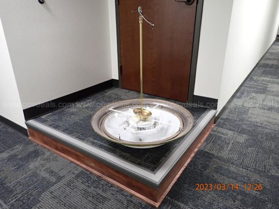 Lot of 4 Hanging Ceiling Lamps – Gold & White – 29" Diameter