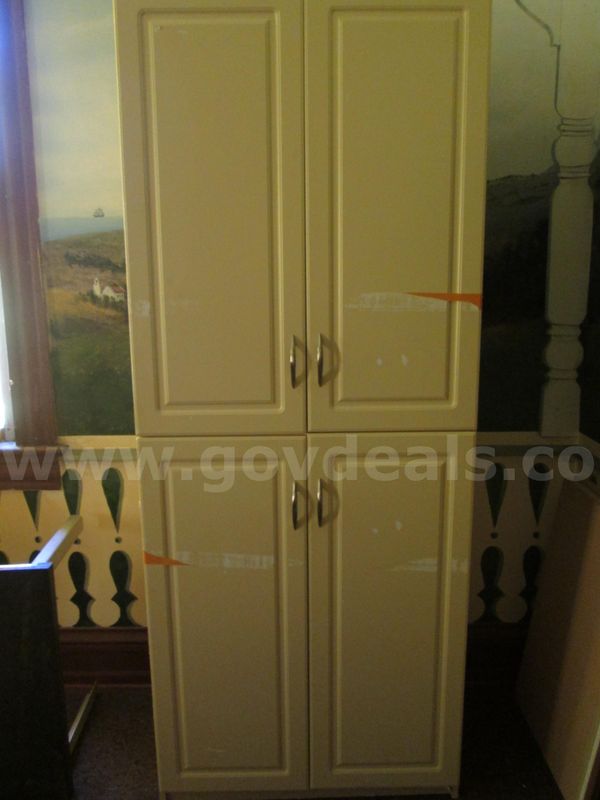 Wooden wall pantry cabinet -White. 32"W x 20.5"D x 79" H