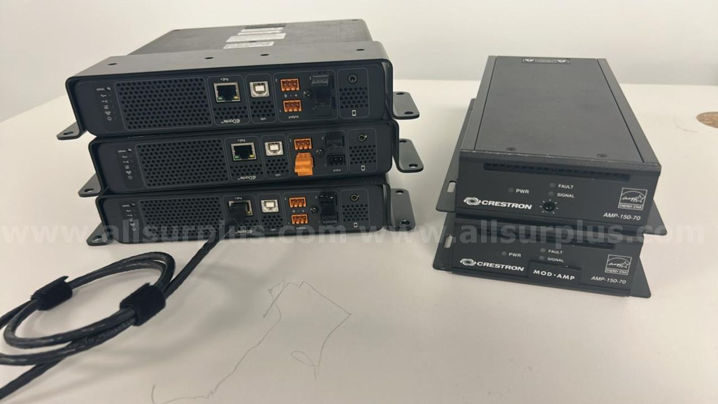 3 pcs.,Shure Audio Conferencing Processor and 2 pcs. Crestron Amps
