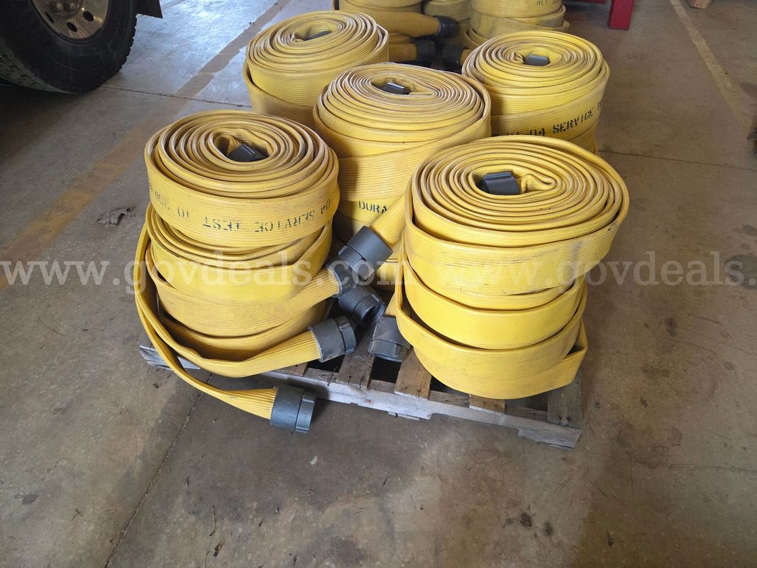 3 inch rubber hose good condition, 50 foot sections, 1000 feet on pallet, 2 1/2 inch couplings fire thread
