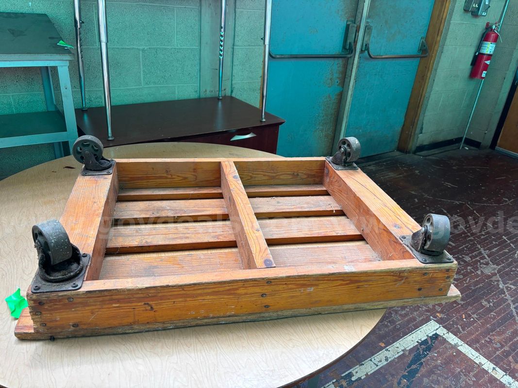 Antique Pallet with Steel Casters