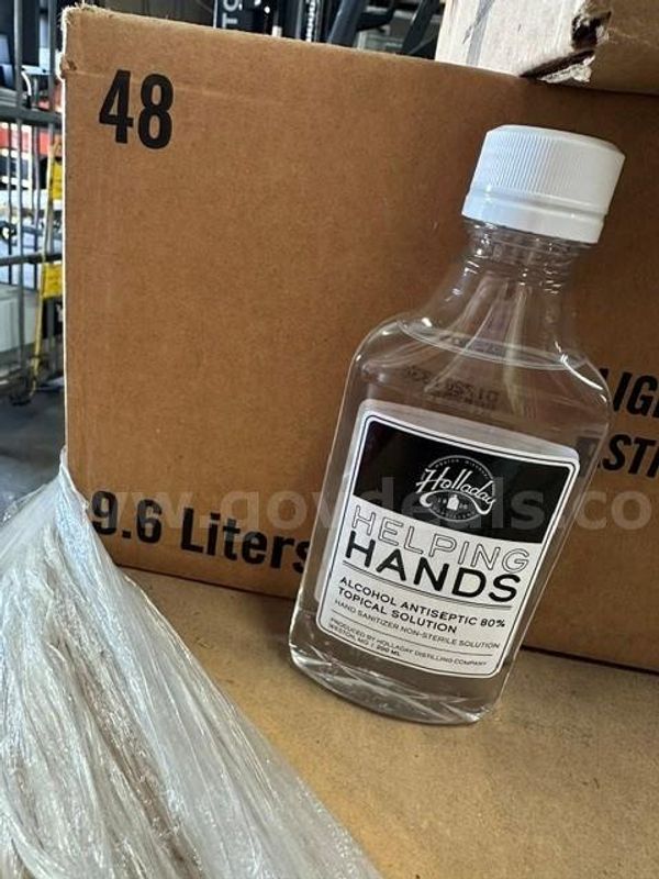 Sanitizer -Approximately 1.5 pallets contain boxes of bottles of Jet and helping Hands Sanitizer hand sanitizer