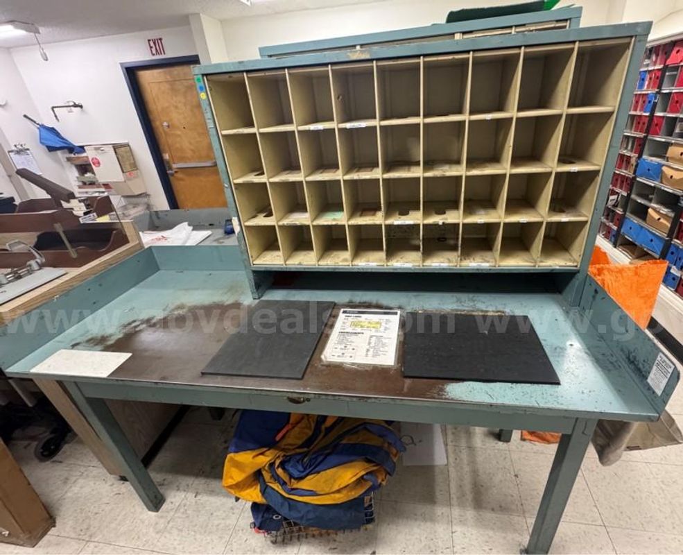 Metal Desk and Sorting Cabinet-Wheatland, OK