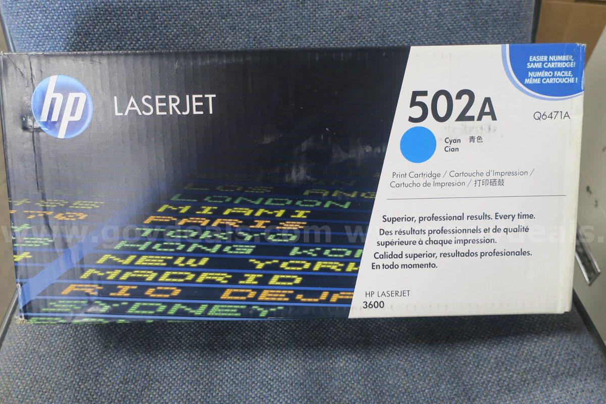 LOT OF (7) HP LASERJET 502A CUAN PRINT CARTRIDGE MODEL: Q6471A- NEW IN BOX!
