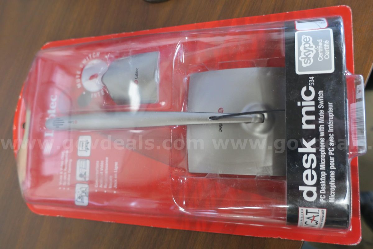 Lot Of (25) Labtec Desk Mic Pc Desktop Microphone With Mute Switch- New In Box!