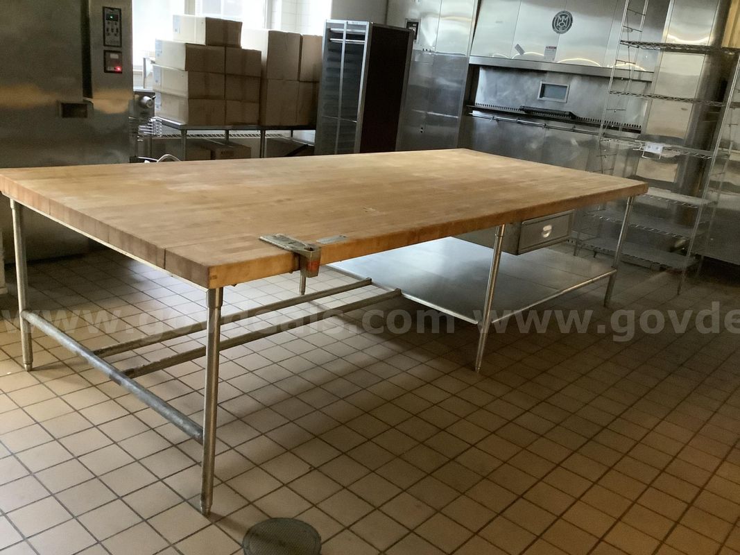 Wood Block Kitchen Prep Table