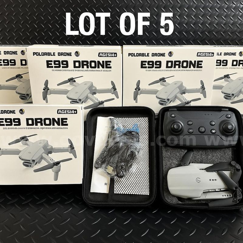 LOT OF 5 Free Shipping - NEW factory Sealed - Foldable Drone w Dual 4K HD Cameras, FPV Live Video, 3 Speeds, 2 Batteries