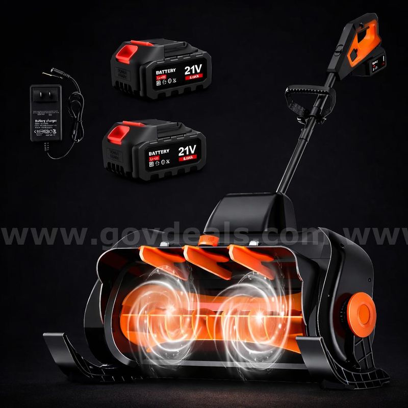FREE SHIPPING - NEW -16" Cordless Electric Snow Shovel with Dual 21V Batteries for Driveways