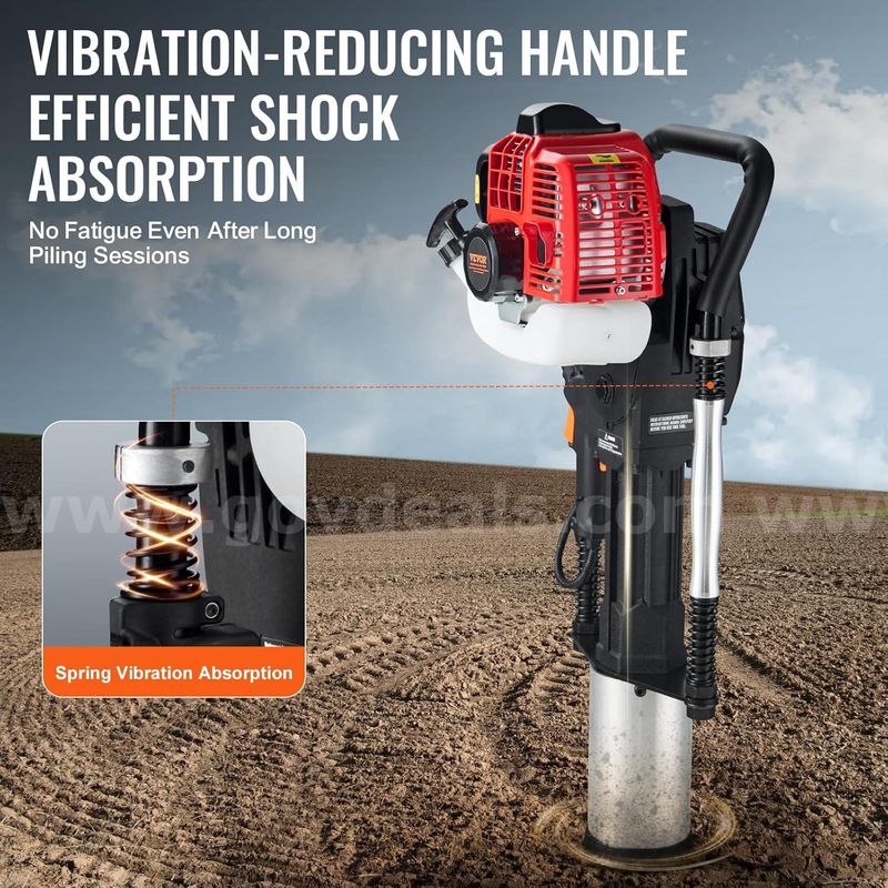FREE SHIPPING - Gas Powered T Post Driver 52cc 1300W 3 Sleeve Heads