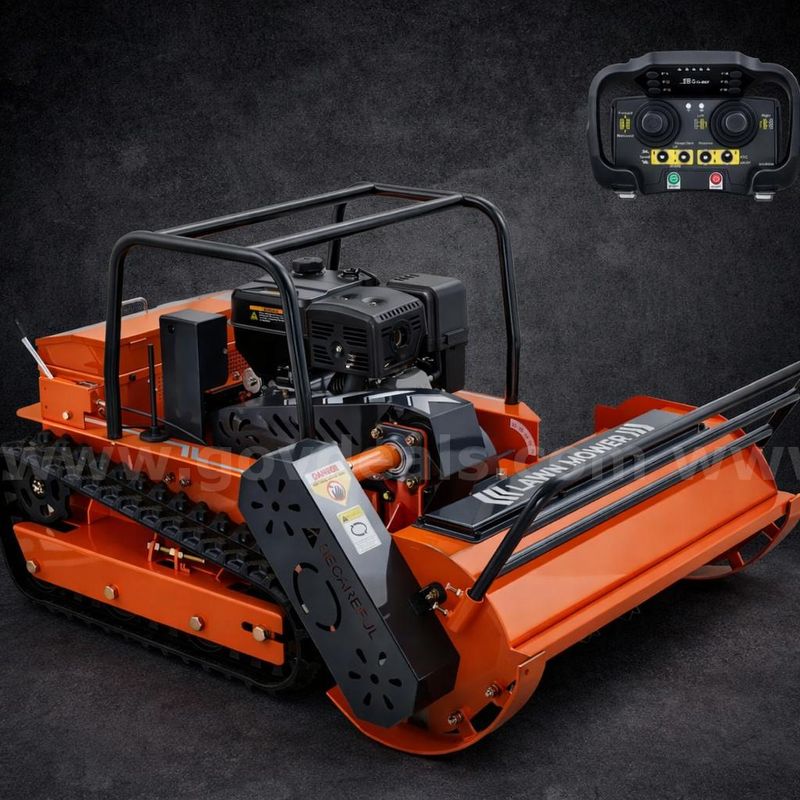 FREE SHIPPING - NEW Remote Control Hybrid Track Slope Lawn Mower 13.6HP 31.5in