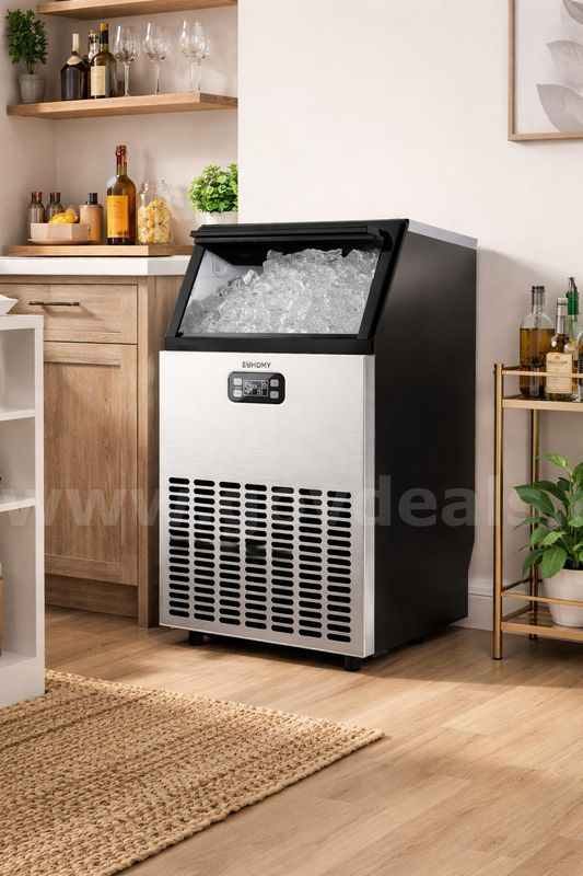 FREE SHIPPING Commercial Ice Maker 100LB/24H Stainless Steel Ice Machine