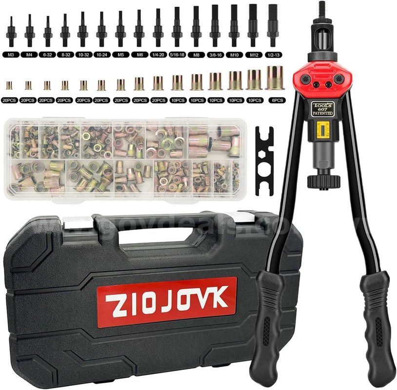 FREE SHIPPING 16-Inch Rivet Nut Tool Rivet Nut Kit, with15 Metric and SAE Mandrels, 236Pcs Assorted Rivet and More