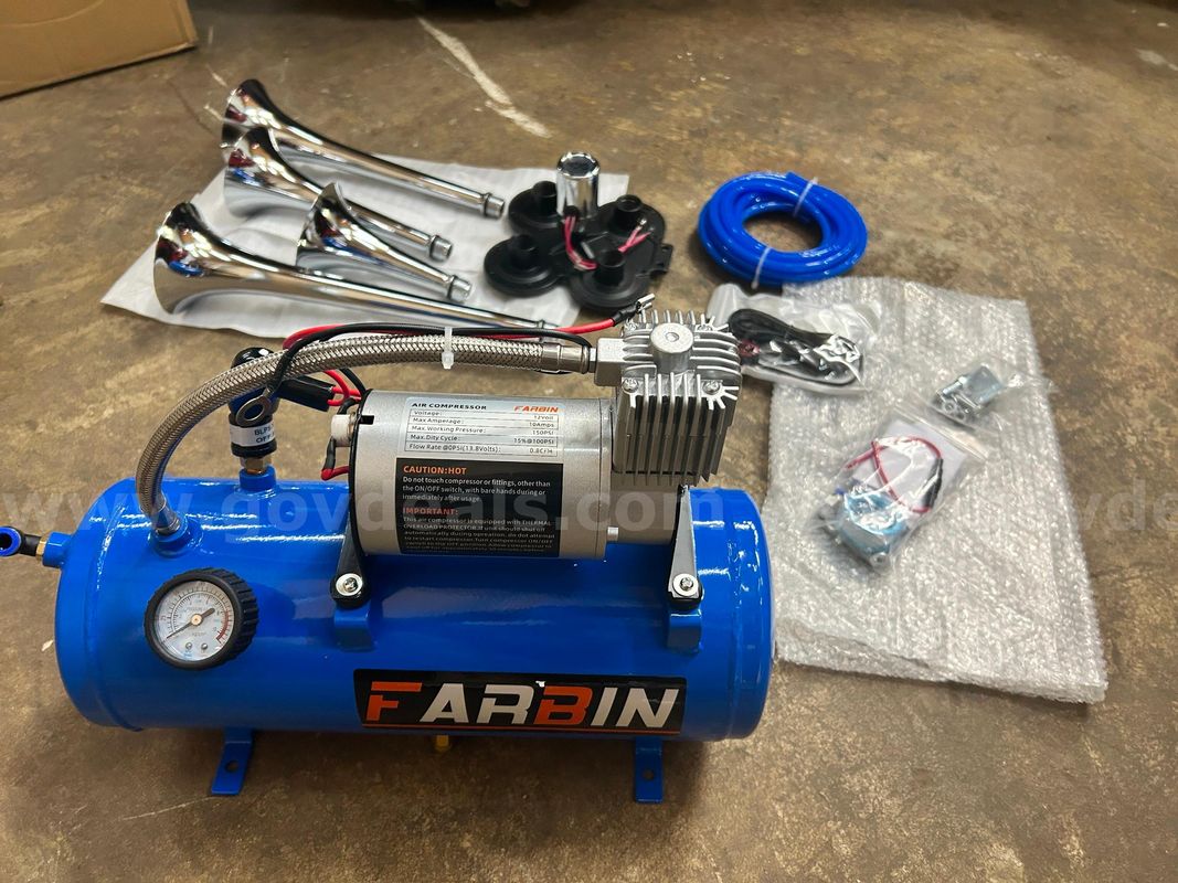 Free Shipping - New Train Horn Air Horn w Air Compressor Complete Kit
