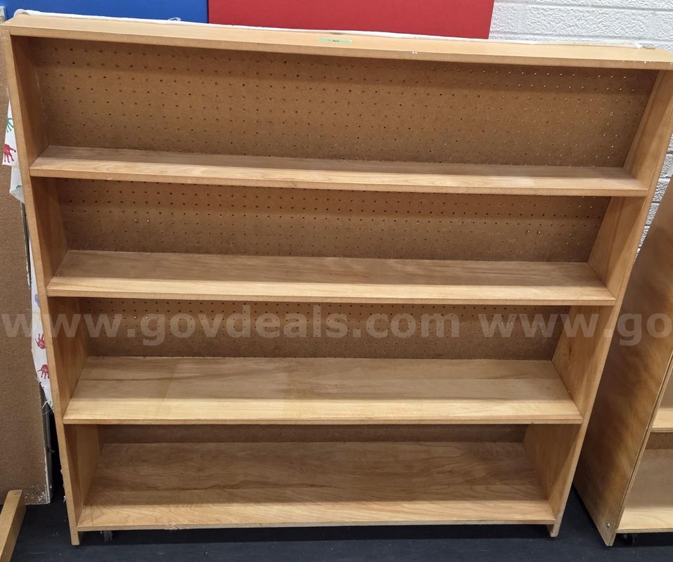Wood Book Shelf with cover on one side