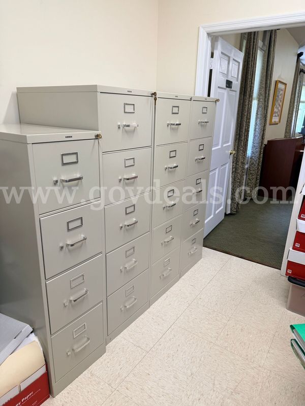 (3) Three HON Five drawer Legal File Cabinets and (1) One HON 4 draw letter Cabinet