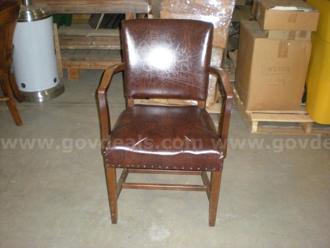 Upholstered Wooden Banker Chair