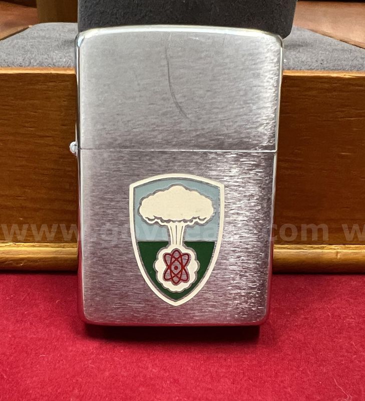 Zippo Lighter Silver Tone With Atomic Cloud And Symbol