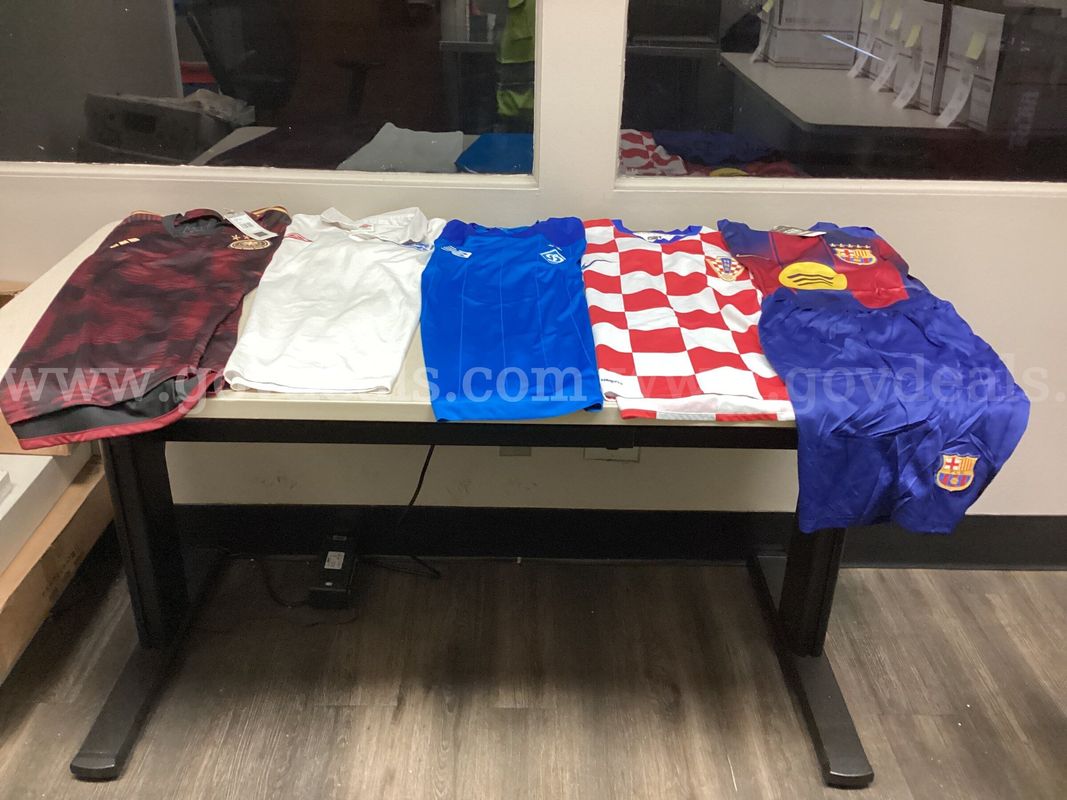 Lot of 4 Soccer Jerseys and 1 Short Set