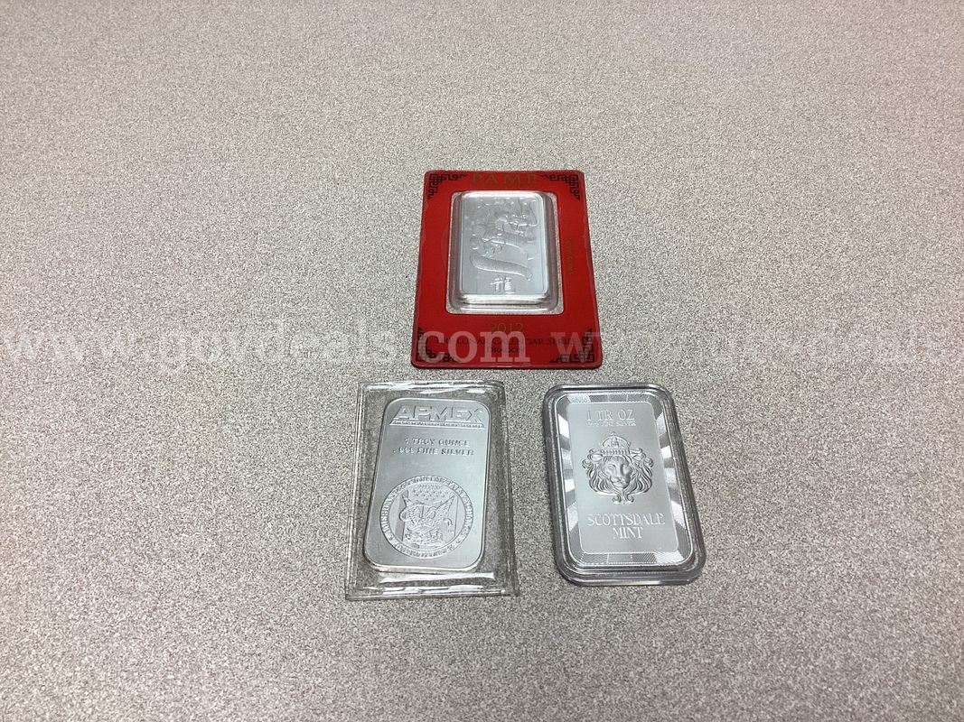 3 Troy ounces of 999.9 Fine Silver ( 3 one once bars )