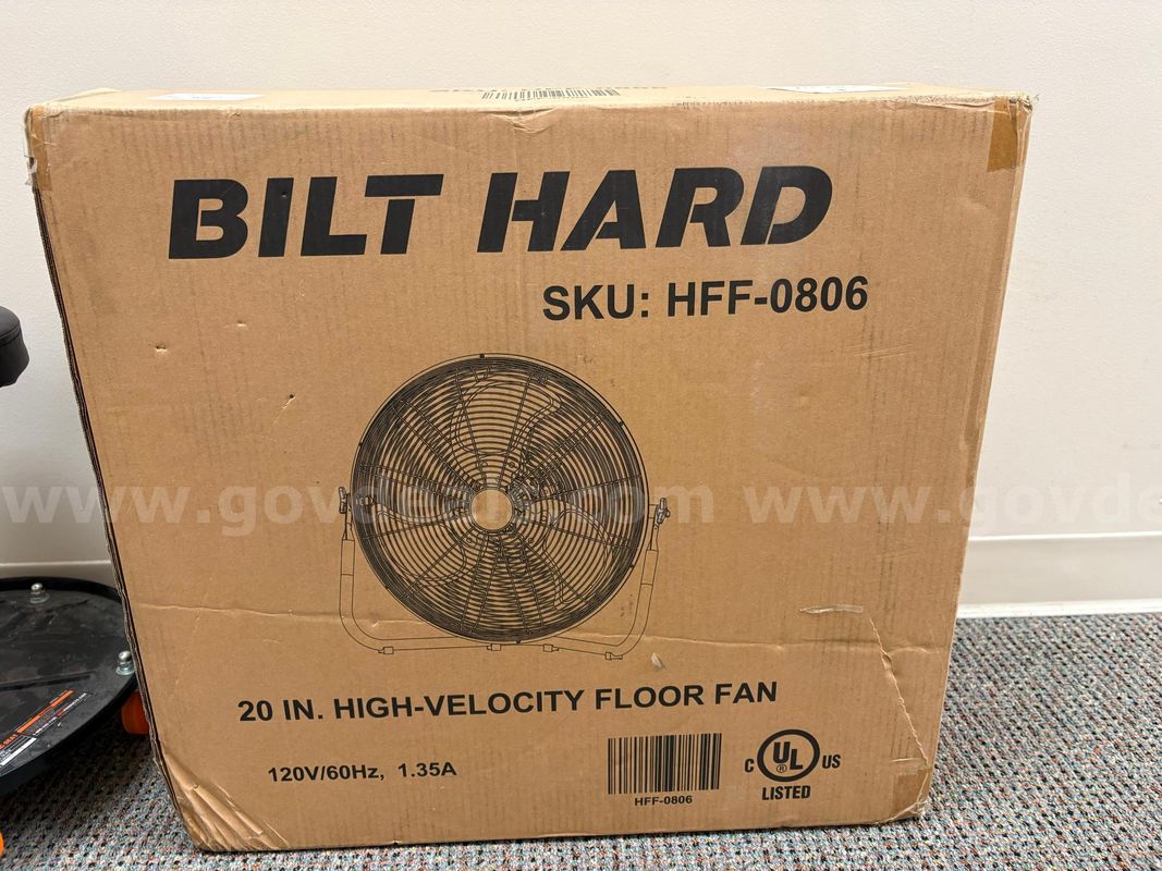 BILT HARD 20-inch High-Velocity Floor Fan Model: HFF-0806 (NEW IN BOX)