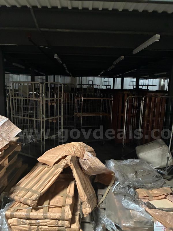 Lot of Steel Roller Container Trucks and 2-sided stock picking cage carts