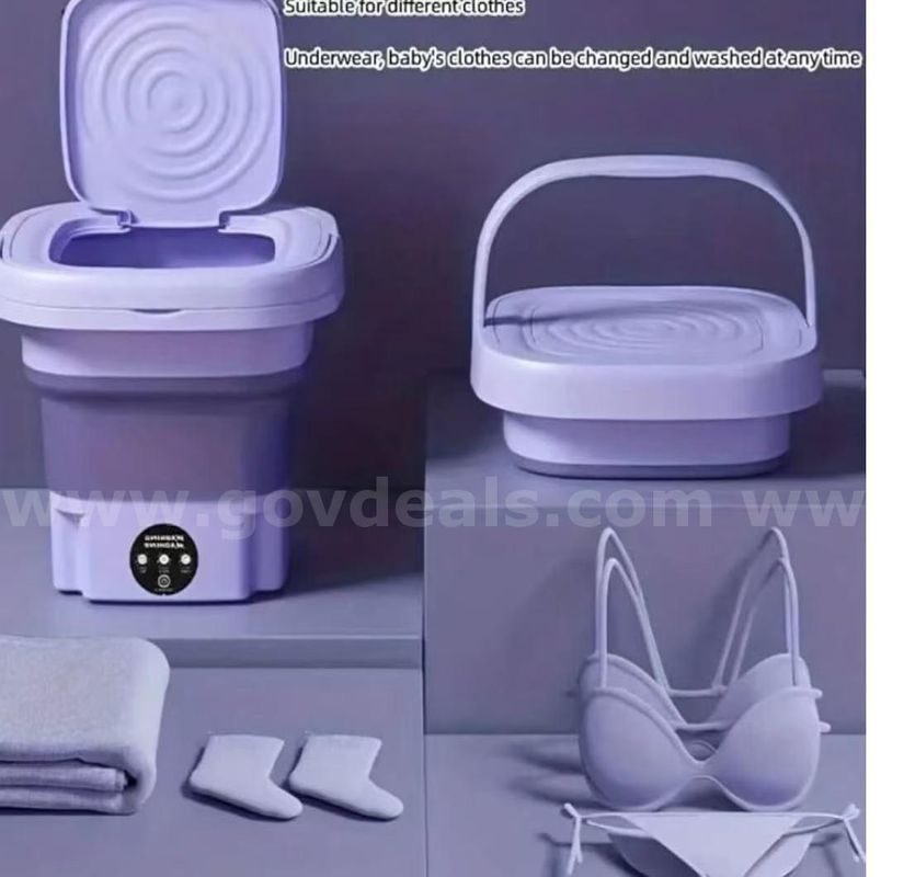 SHIPPING AVAILABLE Lot of 10 BRAND NEW Portable Folding Mini Washing Machine, Compact Design, Purple(HIH2005003)