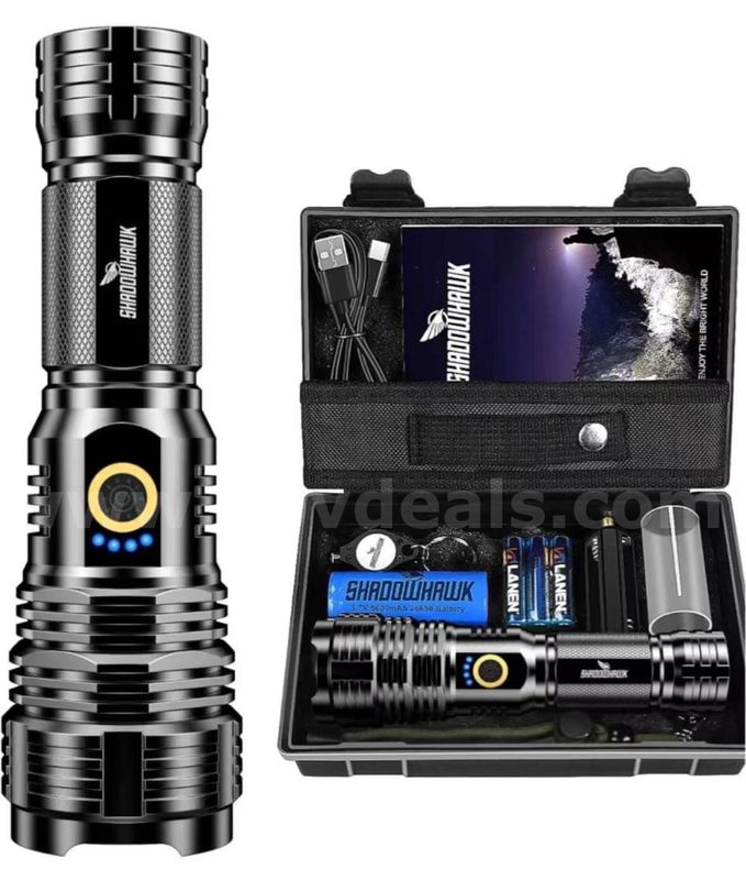 Shipping Available Lot of 10 Shadowhawk Taschenlampe Led 10000 Lumen, Extrem Hell Taschenlampe USB Aufladbar （12-01）