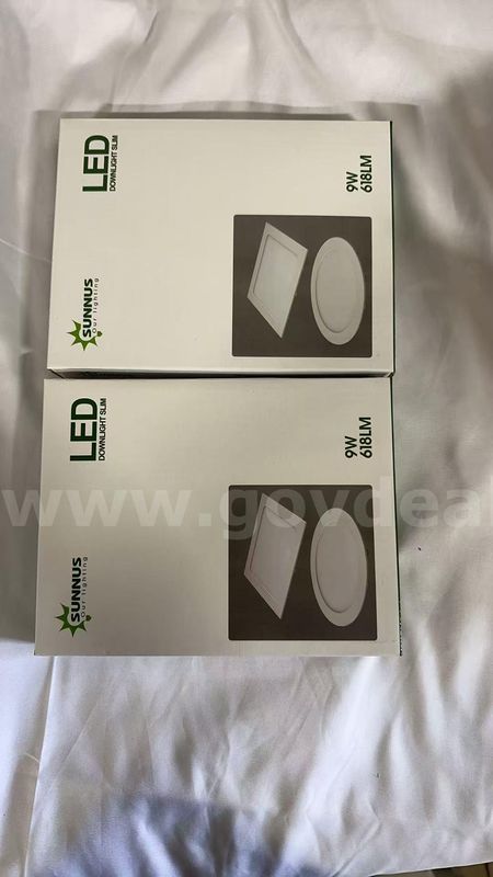 SHIPPING AVAILABLE  Lot of 2 SUNNUS 9W Ultra Slim LED Downlight, 618LM Recessed Ceiling Light, 140mm Cutout, 120°(Pa-05)