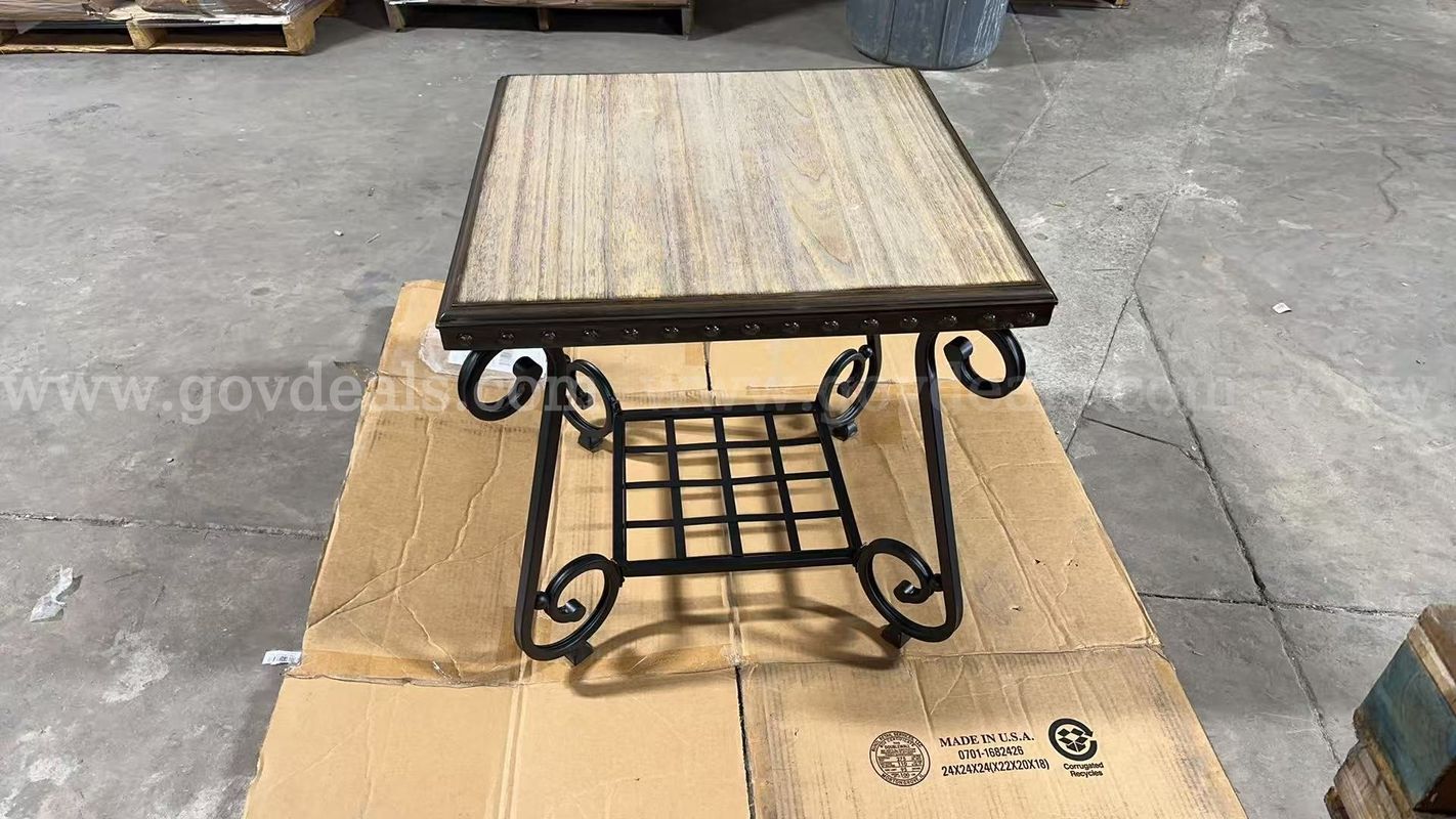 SHIPPING AVAILABLE lot of 4 Vintage Scroll Wrought Iron Side Table, 2‑Tier Industrial Plant Stand End Table(AB-03)
