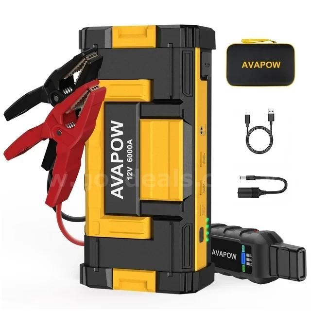 SHIPPING AVAILABLE AVAPOW W68 6000A Car Battery Jump Starter, 12V Portable Jump Box for All Gas & Up to 12L (W-68u)