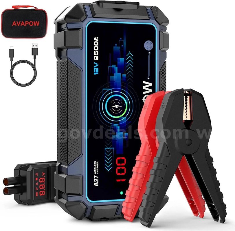 SHIPPING AVAILABLE AVAPOW A27 Jump Starter 2500A Peak, 12V Car Battery Booster Pack, Wireless Charger(A-27)