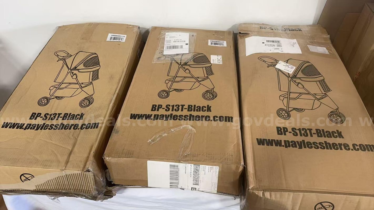 SHIPPING AVAILABLE lot of 3 Foldable 3 Wheels Pet Stroller BP-S13T-Black, Lightweight Dog Cat Carrier Stroller(C2-01)